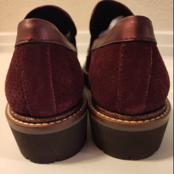 GADEA By Lodi Rhinestone Purple/Burgandy Suede Chunky Loafers, 39 8-8.5 -  NWOT - Picture 11 of 16